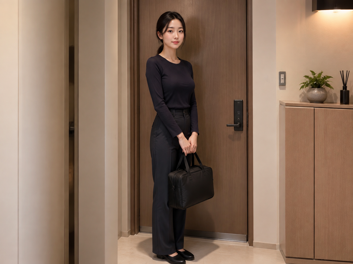 서울 동작구 방문 홈케어 일정을 준비하는 젊은 성인 한국 여성 관리사